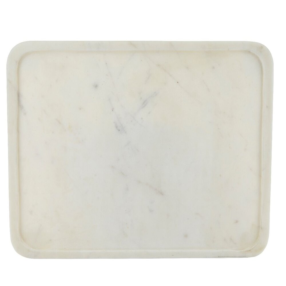 Marmor bakke m. kant marmor, hvid 25,5x30,5 cm.